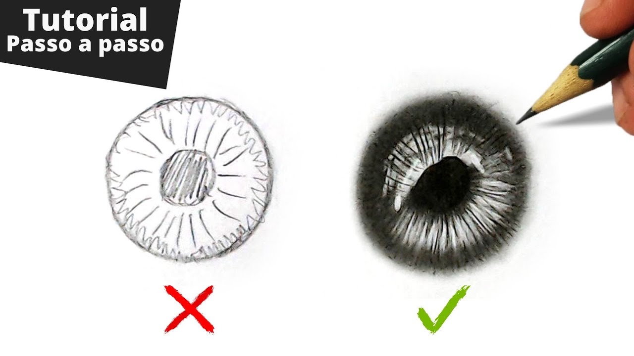 DICAS: Como desenhar Íris Realista | Tutorial Narrado Passo a Passo Simples