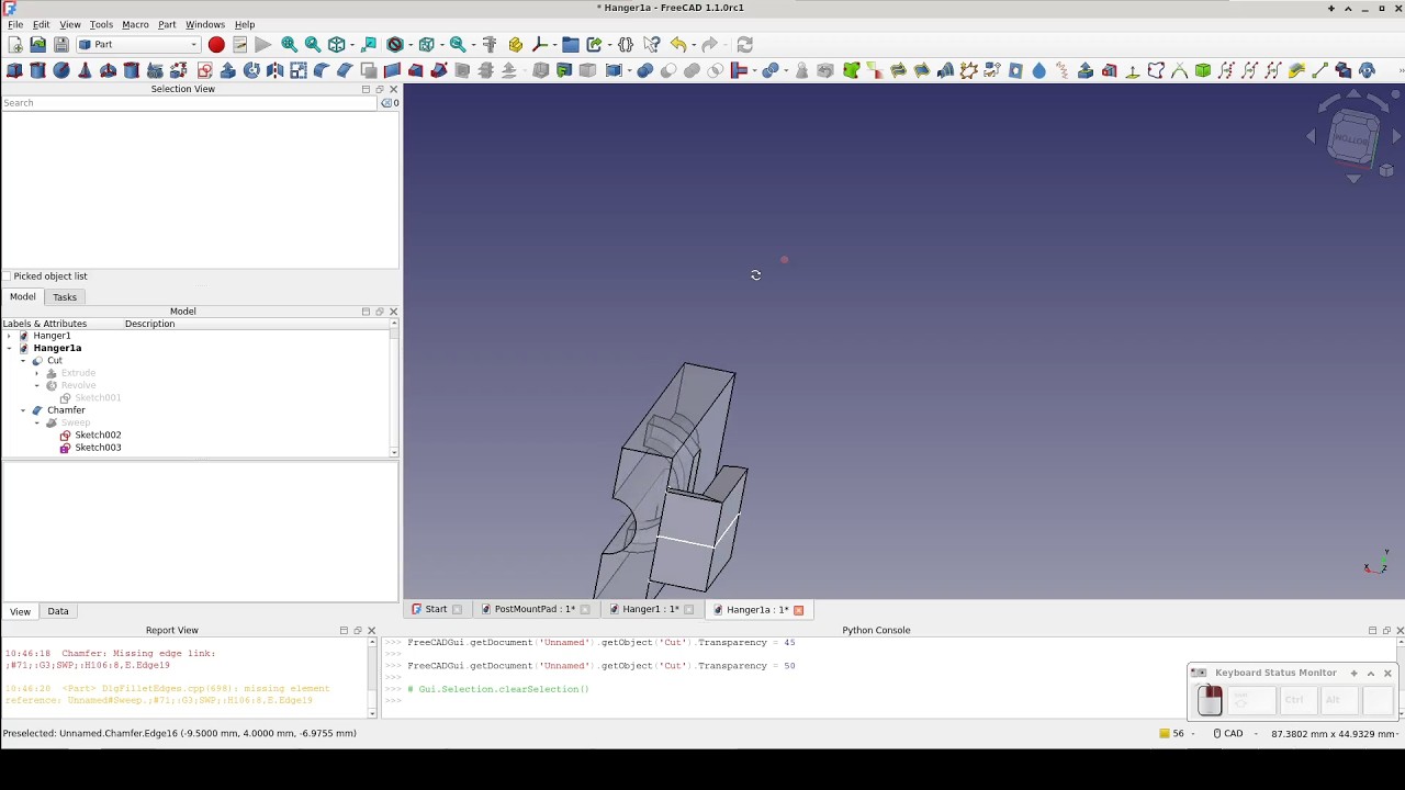 FreeCAD: Designing a hanger for decorative lights
