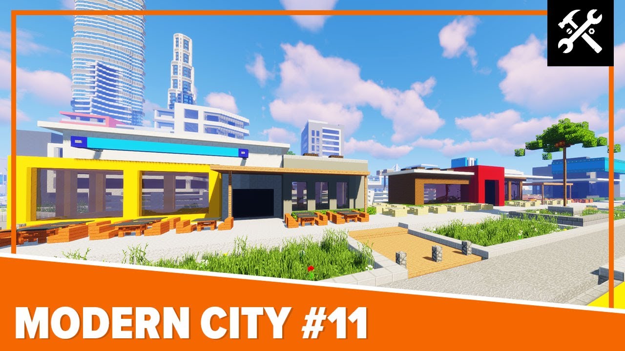 Modern City #11: Restaurants - Minecraft Timelapse