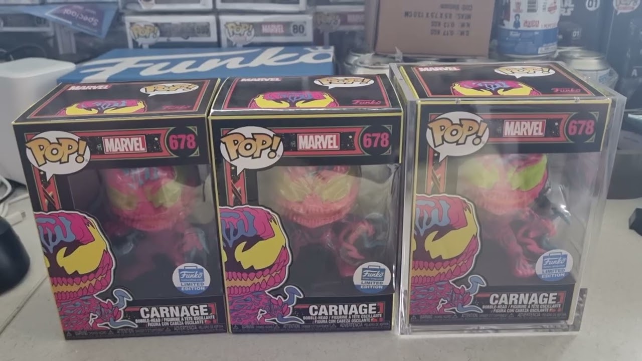 New fake funko carnage 678 blacklight variant showing