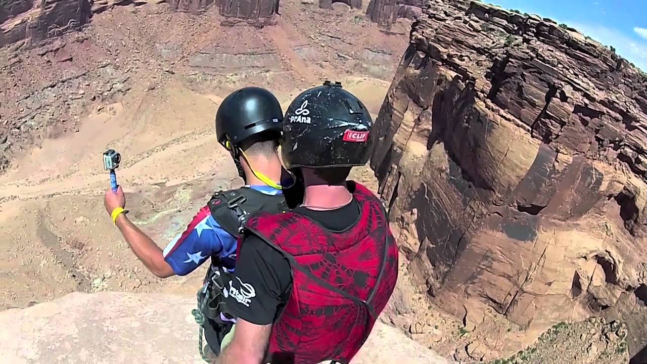 Tandem BASE Jump Moab Utah, USA
