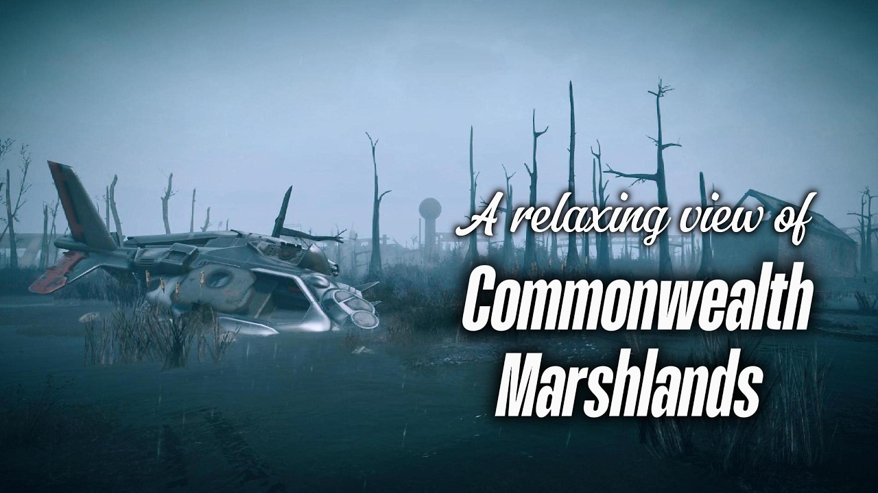 Fallout 4 - Commonwealth Marshlands | Rainy Wasteland Ambience & Music (2H)