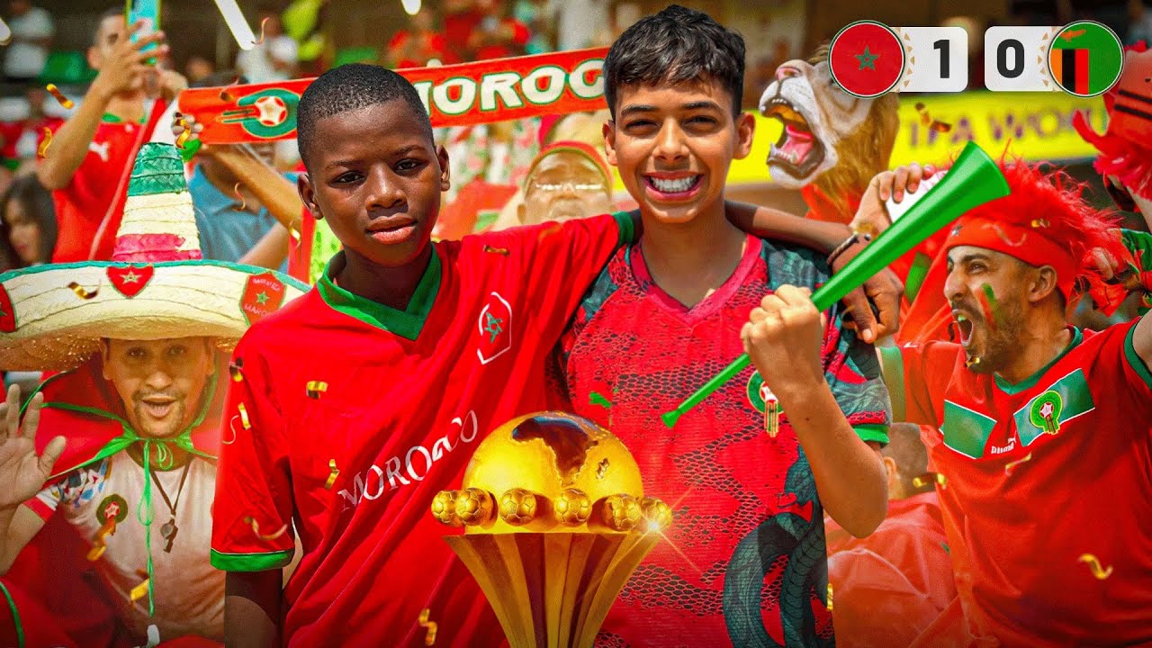 أجواء مباراة المغرب ضد زامبيا 1-0 🇲🇦🔥 كولشي فرحان فساحل العاج 💔😭