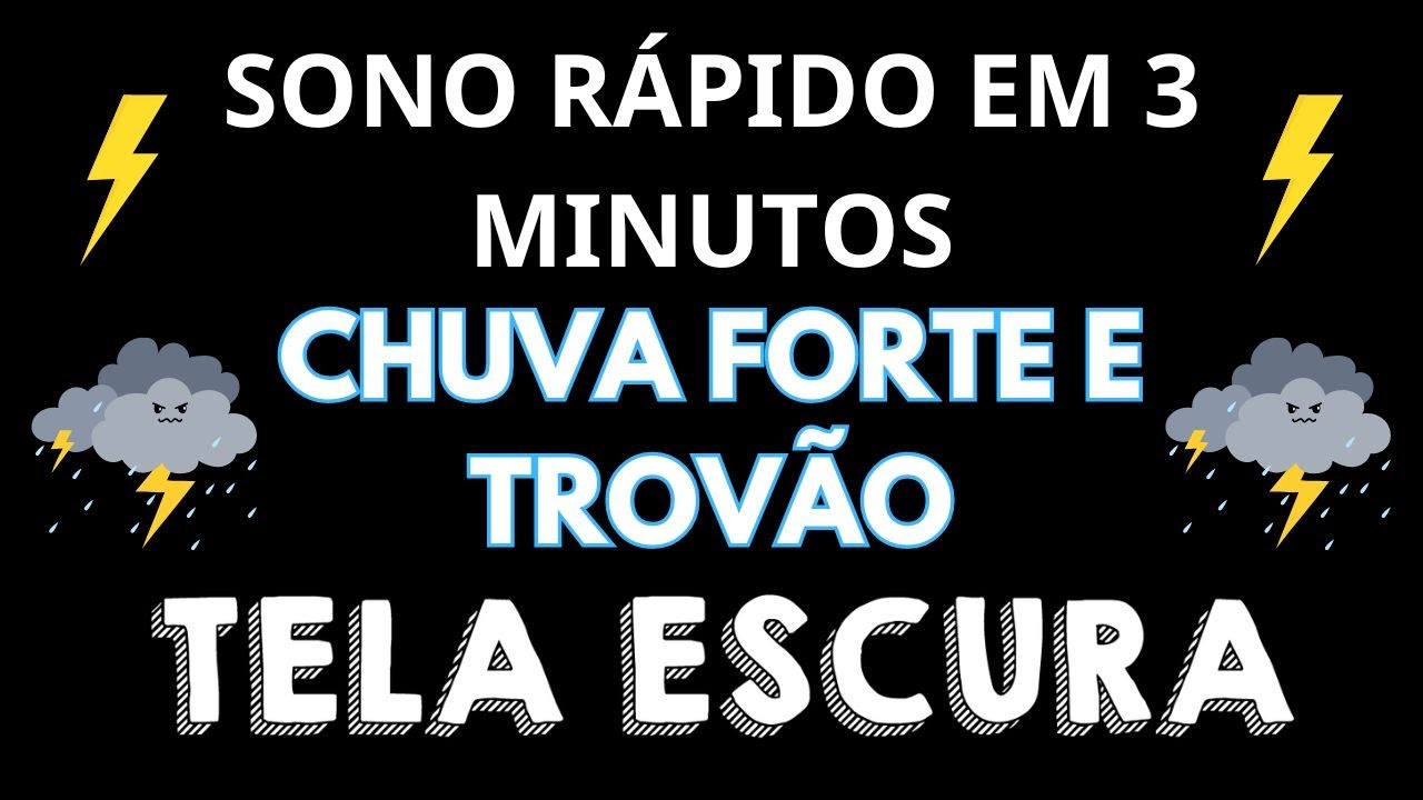 Adormeça em menos de 3 minutos - Som de chuva relaxante para dormir 🌧 TELA PRETA SEM ANÚNCIOS