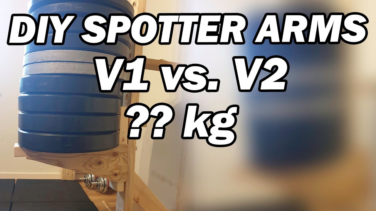 DIY wooden spotter arms v2 - incl. weight test of both versions - DIY gym - Fit at home