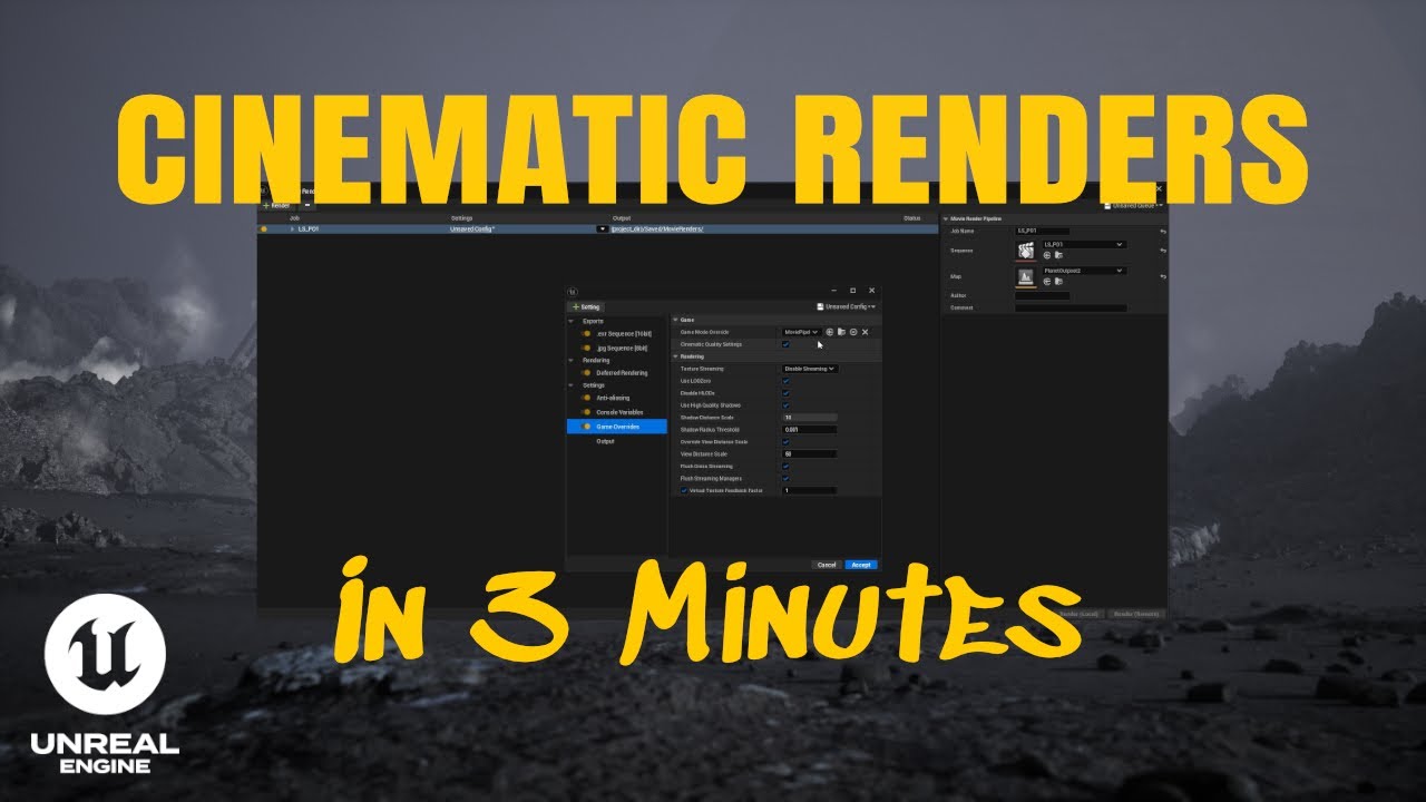 CINEMATIC EXPORT in under 3 minutes - Unreal Engine 5.4.2
