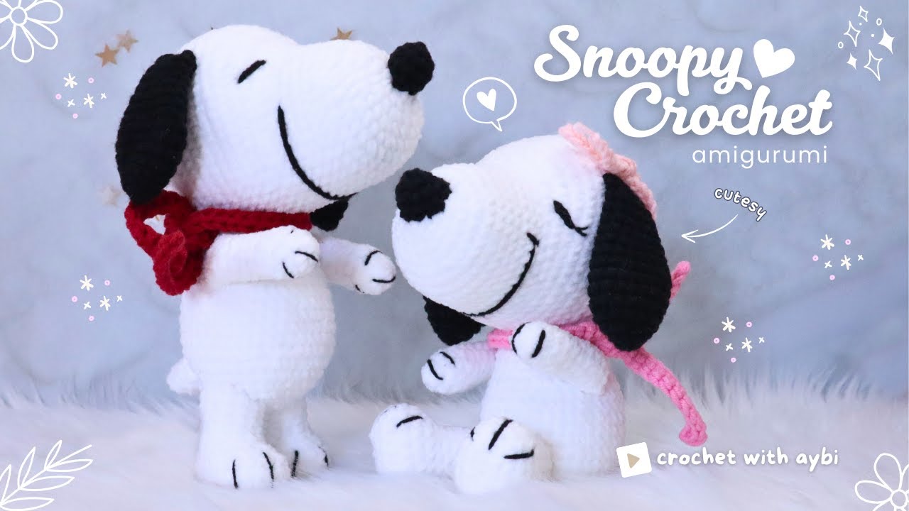 2-in-1 Snoopy Crochet Part 1 | Free Pattern and Tutorial | How to Crochet Snoopy Amigurumi #crochet