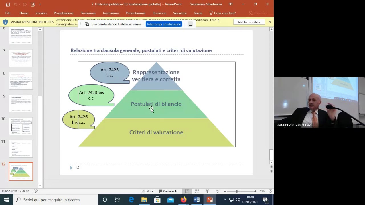 lezione n  5 Clausola geneale e principi del bilancio civilistico