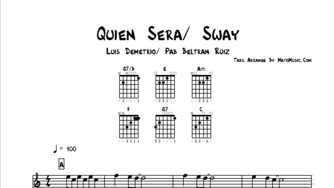 Quien Sera / Sway Guitar Tabs | Guitar Pro | With Free Tabs Download