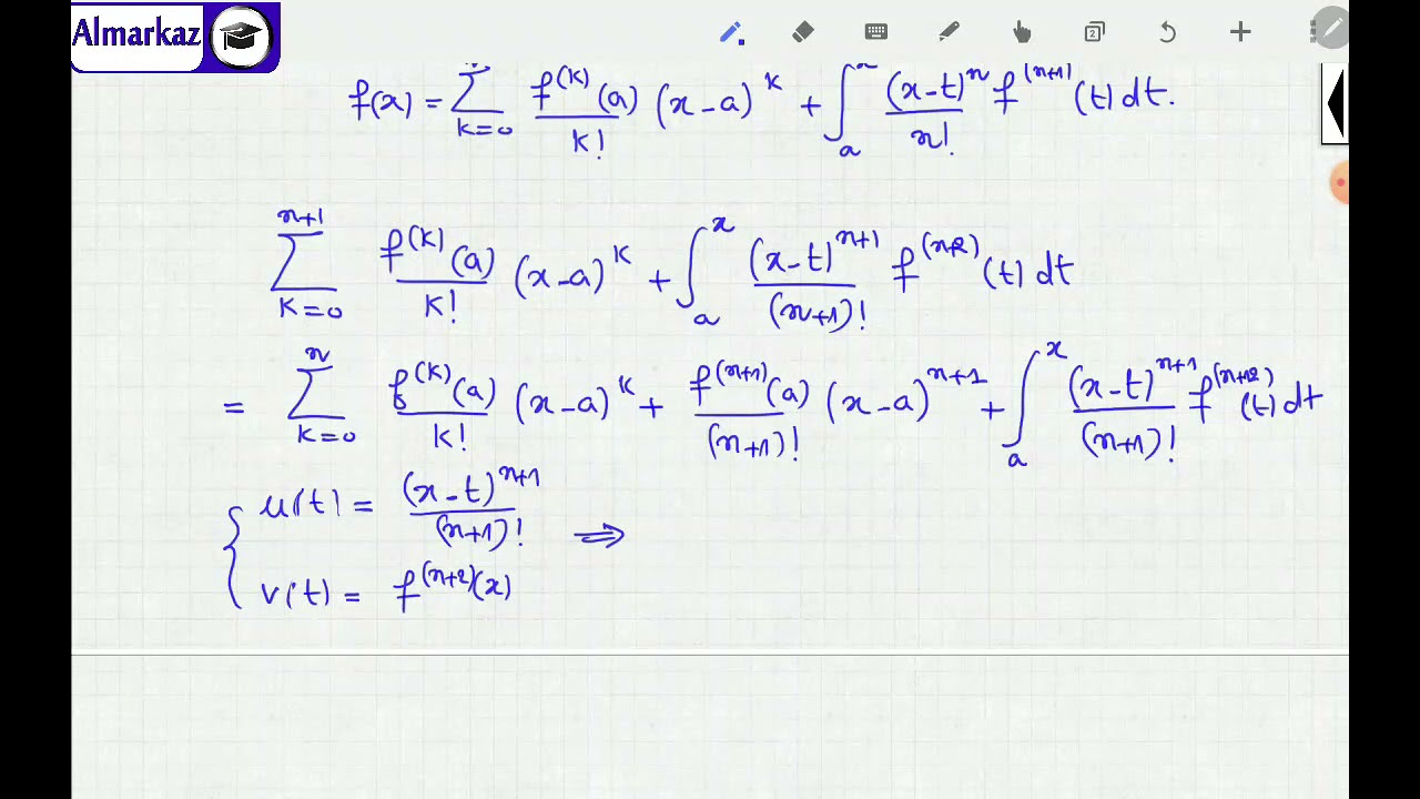 Formules de Taylor-Partie 1(Formule de Taylor avec reste intégrale N°1)