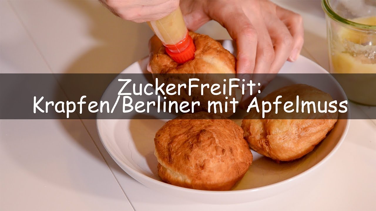 Zuckerfreie Krapfen und Berliner mit Apfelmuss
