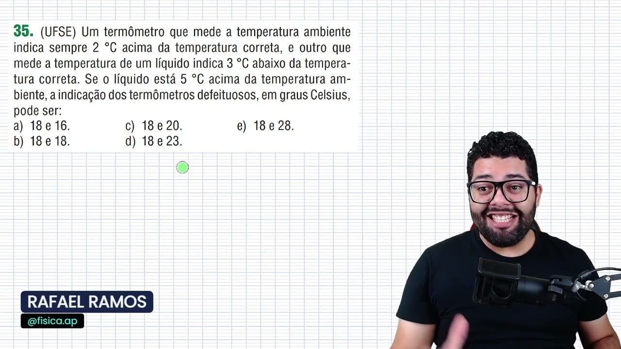 Tópicos de Física - Um termômetro que mede a temperatura ambiente indica sempre 2 °C acima da