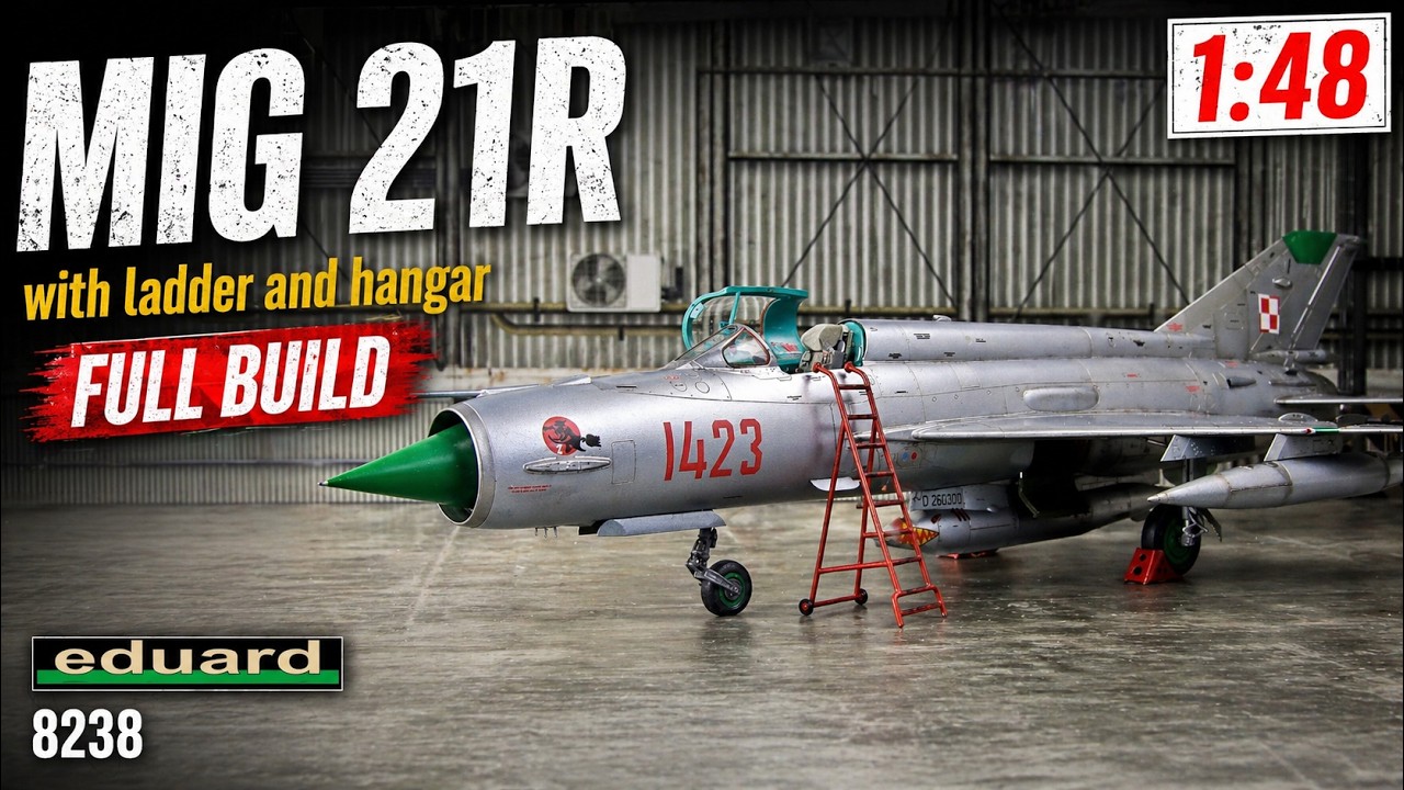 MIG 21R 1:48 with ladder and hangar FULL BUILD Eduard 8238