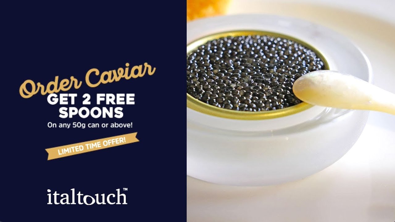 Mother-of-pearl spoons FREE with any Caviar order over 50g!