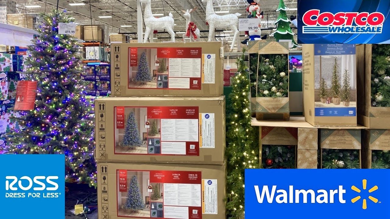 COSTCO WALMART ROSS CHRISTMAS DECORATIONS DECOR TREES SHOP WITH ME SHOPPING STORE WALK THROUGH