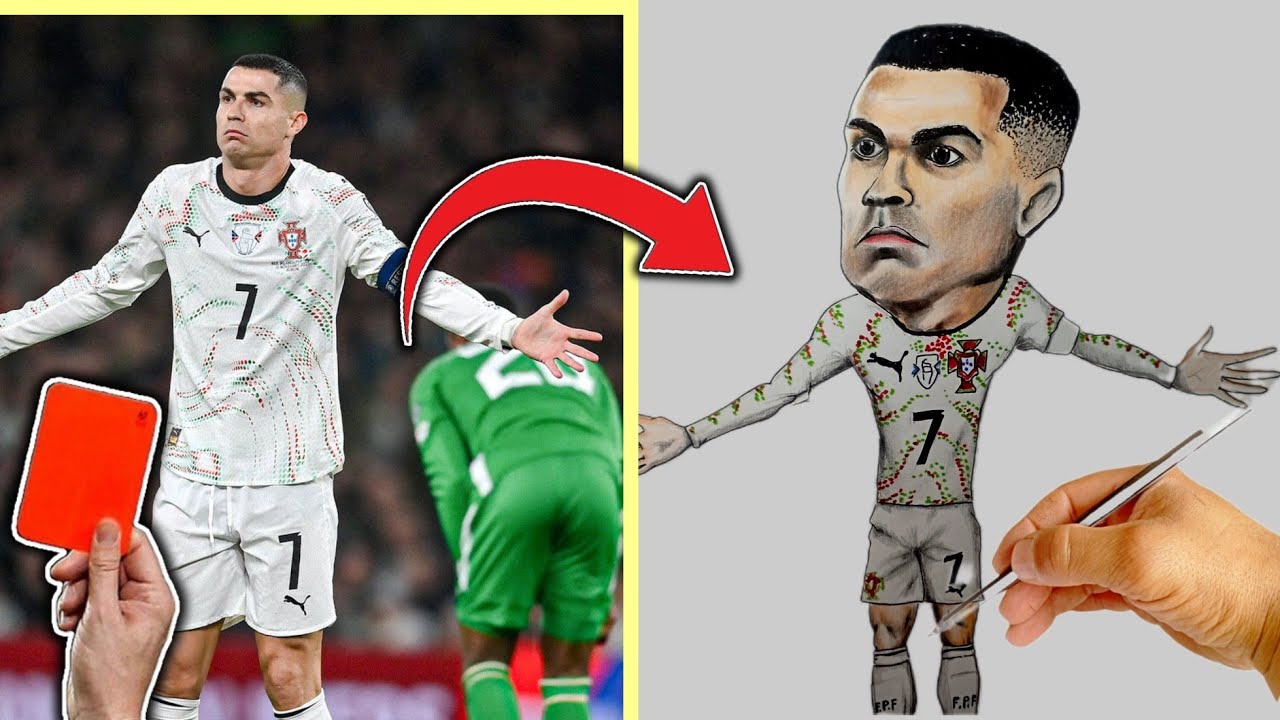 Dibujando !!! a CR7 momento de la expulsión🇵🇹⚽✏️