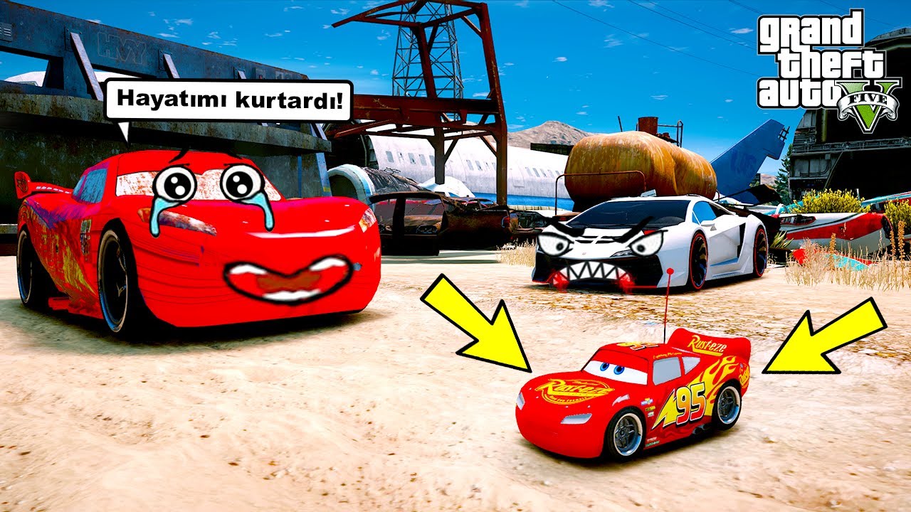 KÜÇÜK ŞİMŞEK MCQUEEN BABASINI HURDALIKTA ÖLMEKTEN KURTARIYOR! - GTA 5
