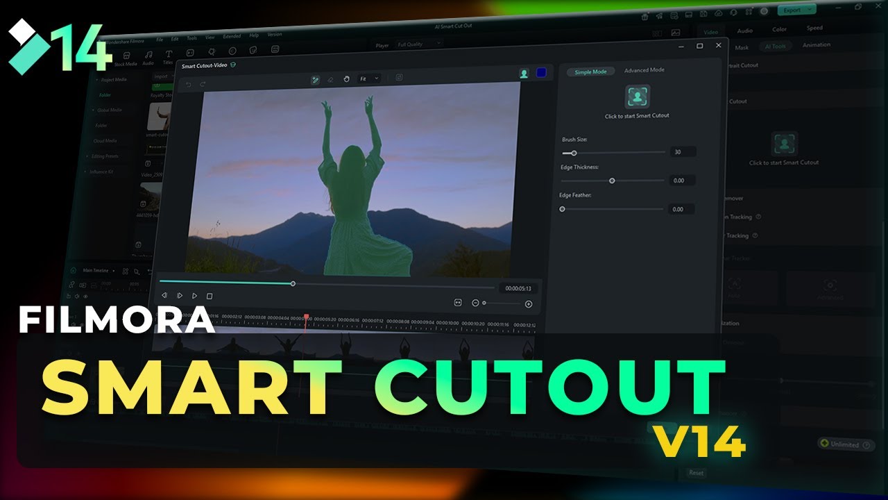 Filmora AI Smart Cut Out Tutorial | Remove Video Background Without Green Screen
