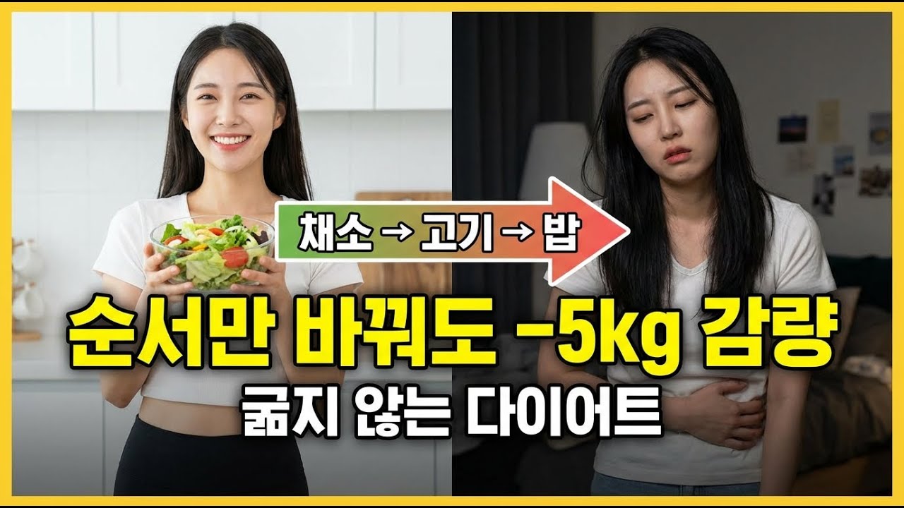 운동 없이 식사 순서만 바꿨는데 -5kg? 뱃살이 쏙 빠지는 혈당 다이어트 비법