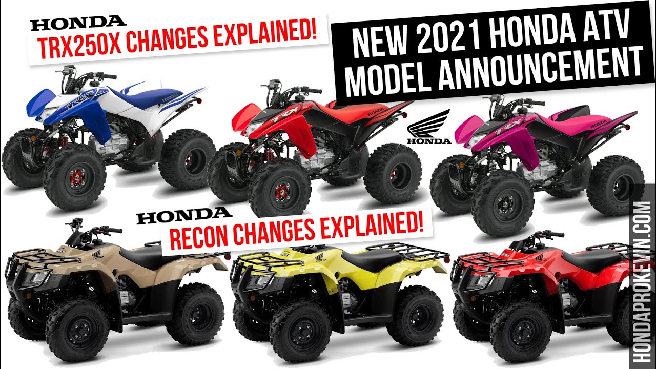 NEW 2021 Honda Recon 250 & TRX250X ATV Changes Explained | Model Announcement: Sport & Utility Quads