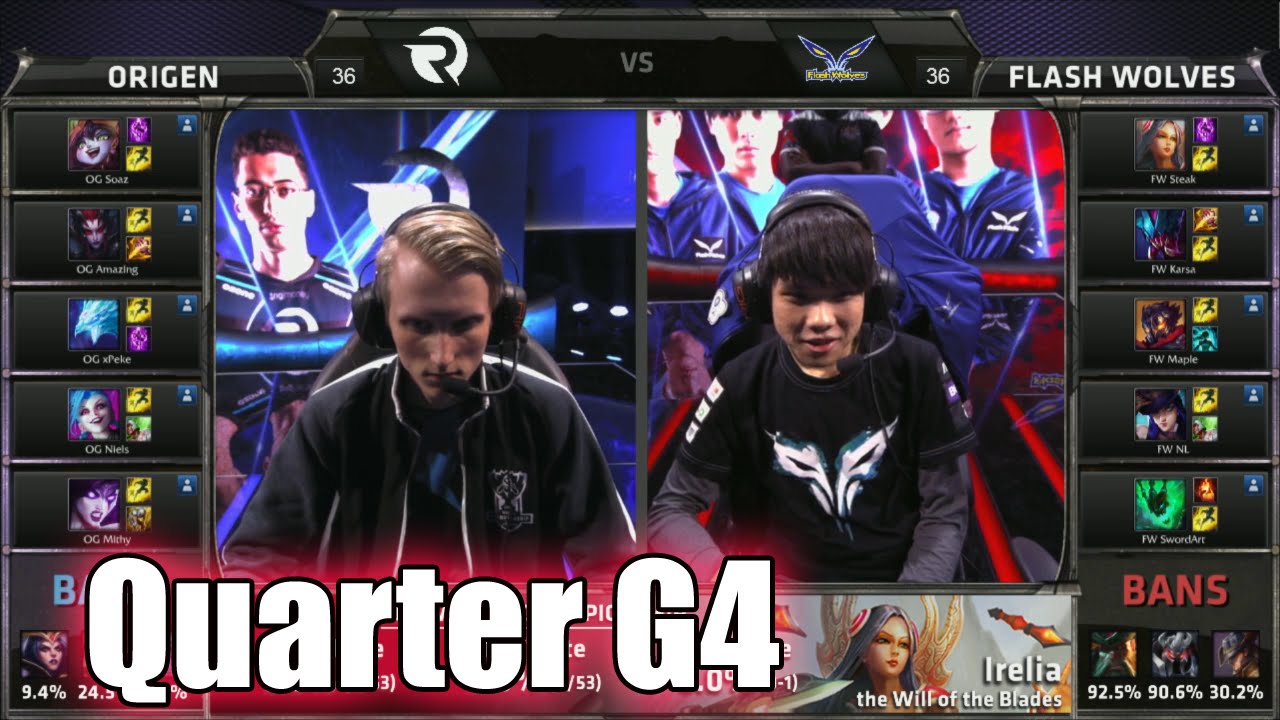 Origen vs Flash Wolves Game 4 | Quarter Finals LoL S5 World Championship 2015 | FW vs OG G4 Worlds