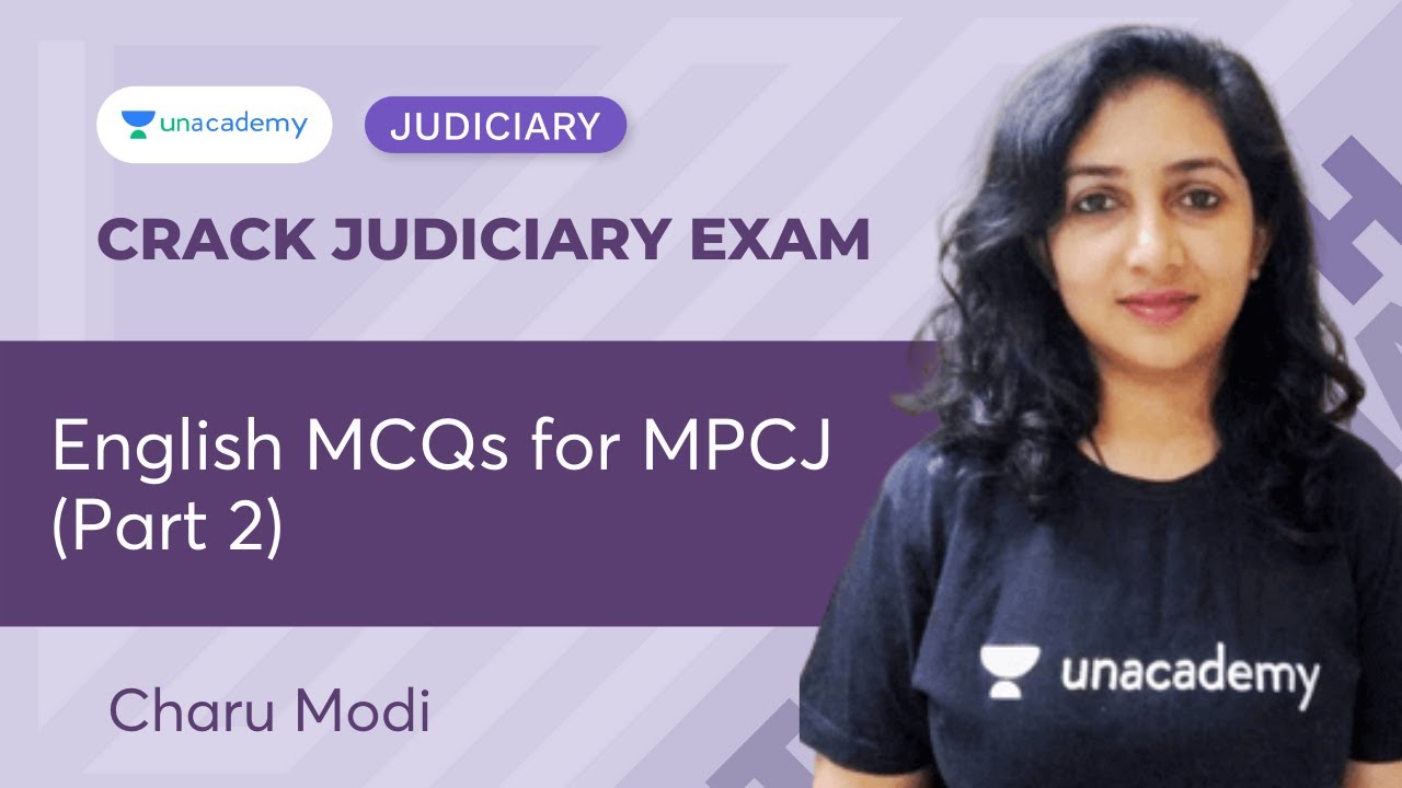 English MCQs for MPCJ  (Part 2) | PCSJ | Charu Modi | Unacademy Judiciary