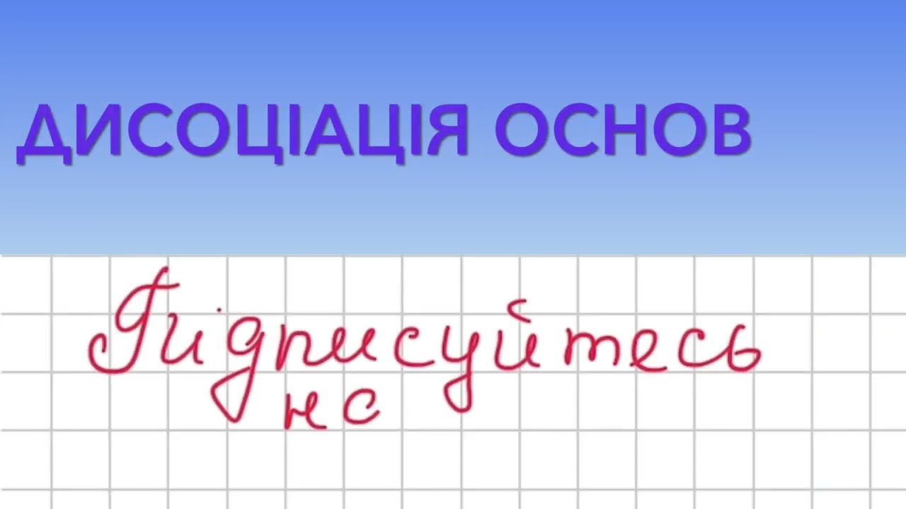 Дисоціація основ.