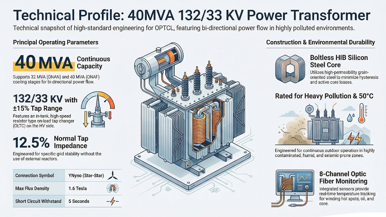 Some Technical specification of 40 MVA Power Transformer | Training Video 