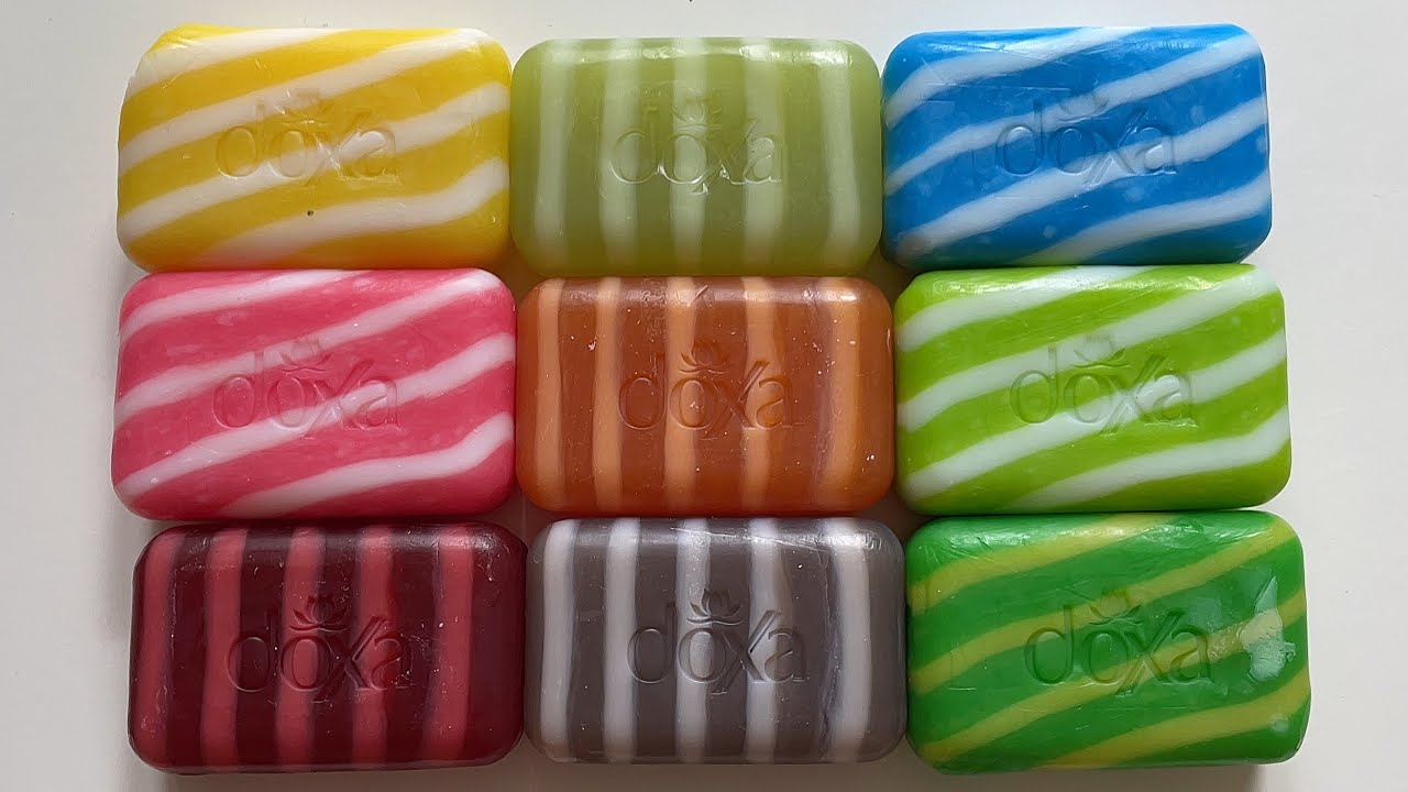 Cutting soft striped soap, new from Doxa | ASMR SOAP | SATISFYING VIDEO