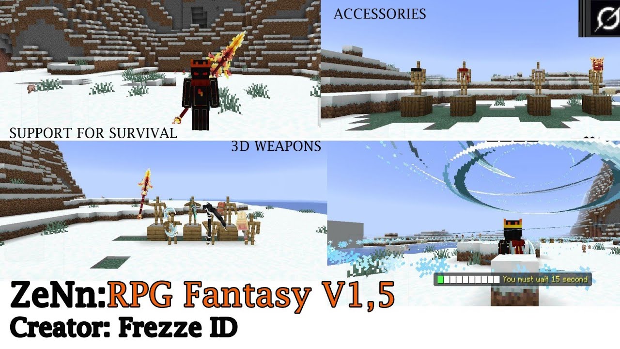 ZeNn RPG Fantasy Version 1.5 Vol.1 || Support for survival mode & Minecraft Version 1.21.130+