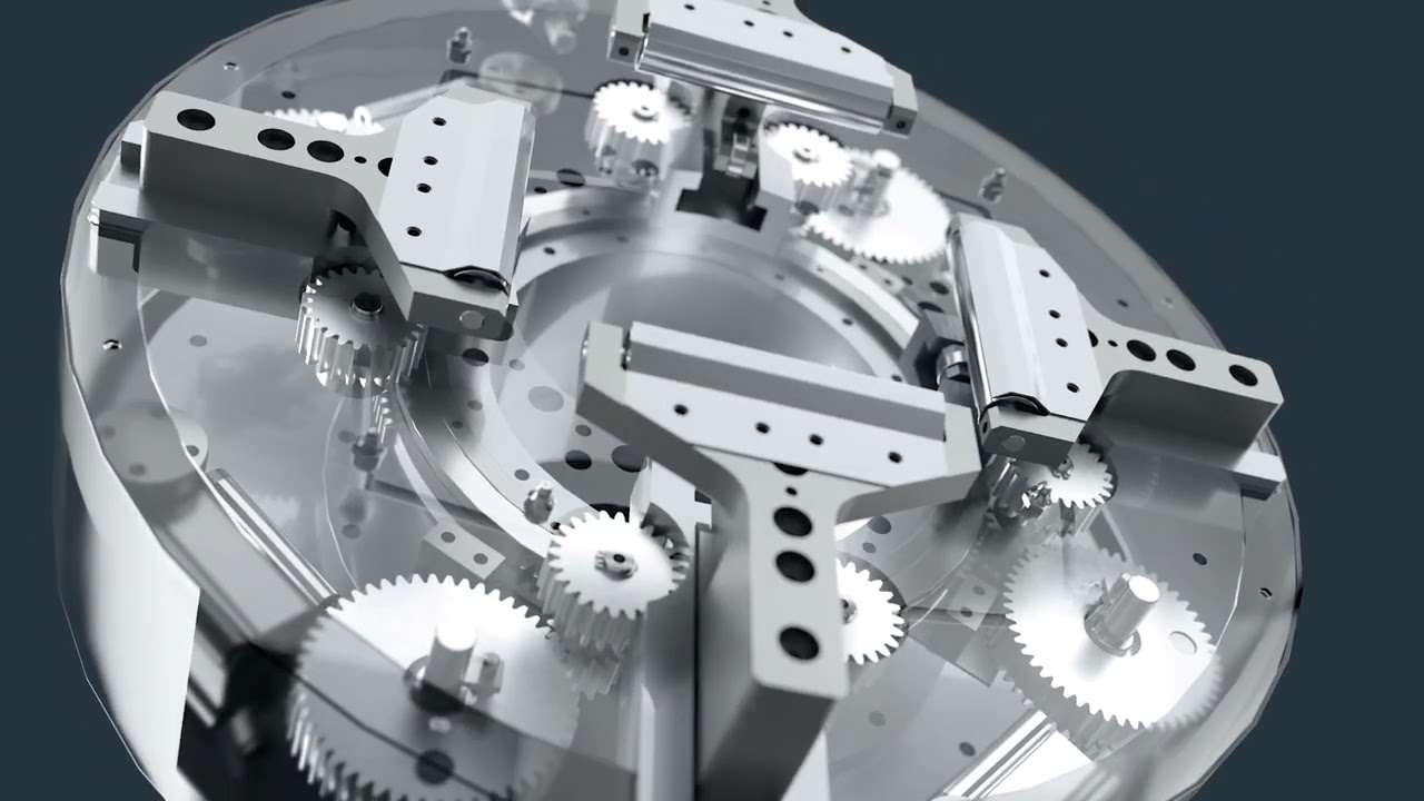 X-Ray View of Internal Gear Mechanism for Laser Tube Cutting | Animazione 3D con vista trasparente