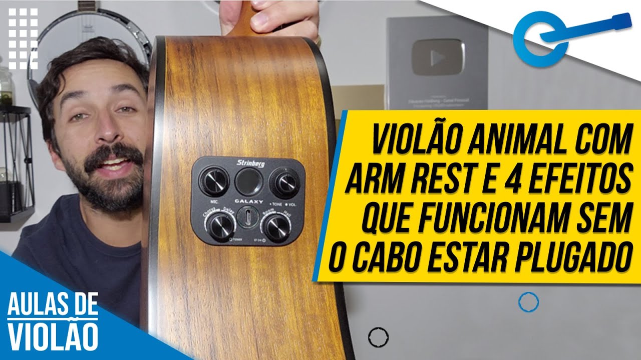 VIOLÃO STRINBERG GALAXY COM EFEITOS QUE FUNCIONAM DESPLUGADOS (Custa menos de 2 mil reais)