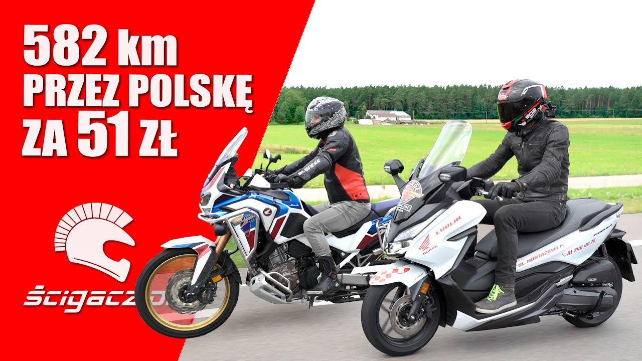 Honda Africa Twin Challenge 2020. Ile pali motocykl i skuter? 582 km Suwałki-Rzeszów na jednym baku!