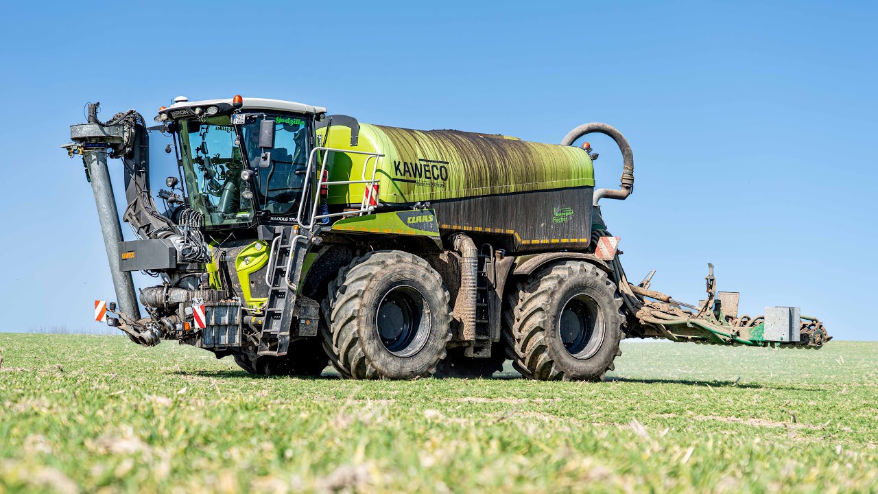 Gülle fahren 2025 - Claas Xerion 4000 Saddle Trac + 2x Claas Arion 650, Samson td