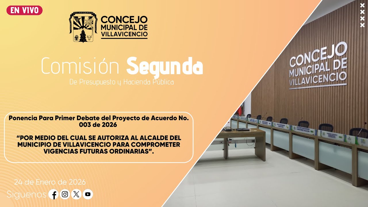 Sesión comisión segunda de presupuesto y hacienda pública 24 de Enero de 2026