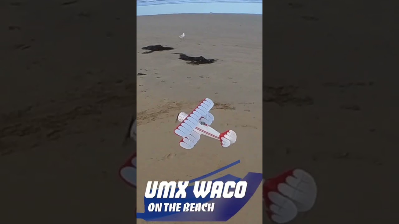 UMX WACO-ON-BOARD CAMERAS-BEACH #aviation #horizonhobby #E-Flite #rcplane #UMX #model