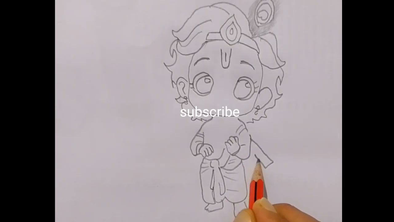 How to make little Krishna drawing 🖌️/pencil art.