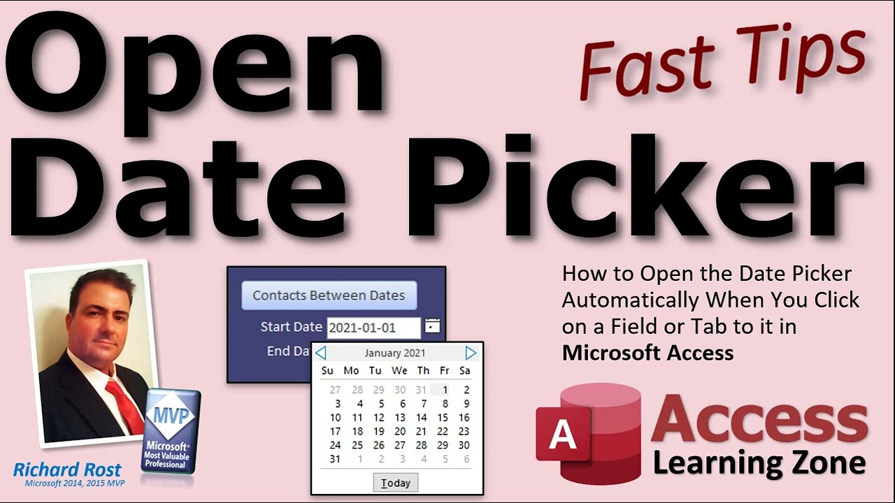Как автоматически открывать окно выбора даты при щелчке по полю или вкладке в Microsoft Access