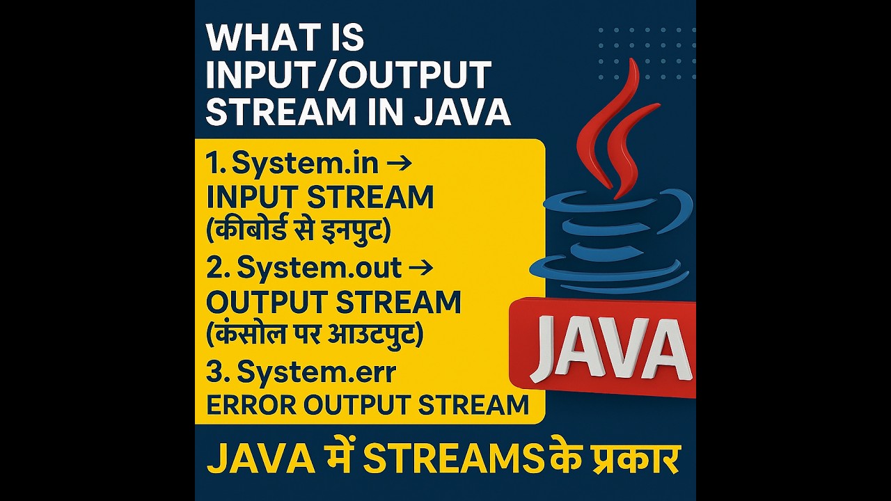 Java में I/O Stream क्या है? |  Java Console से Input कैसे लें?  Standard I/O Streams Explained