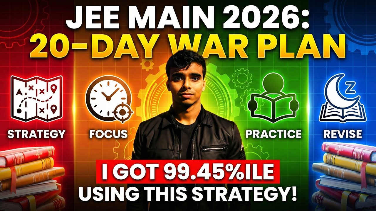 JEE Main 2026: Last 20 Days WAR PLAN Strategy 🔥 (I got 99.45%ile Using this Roadmap )