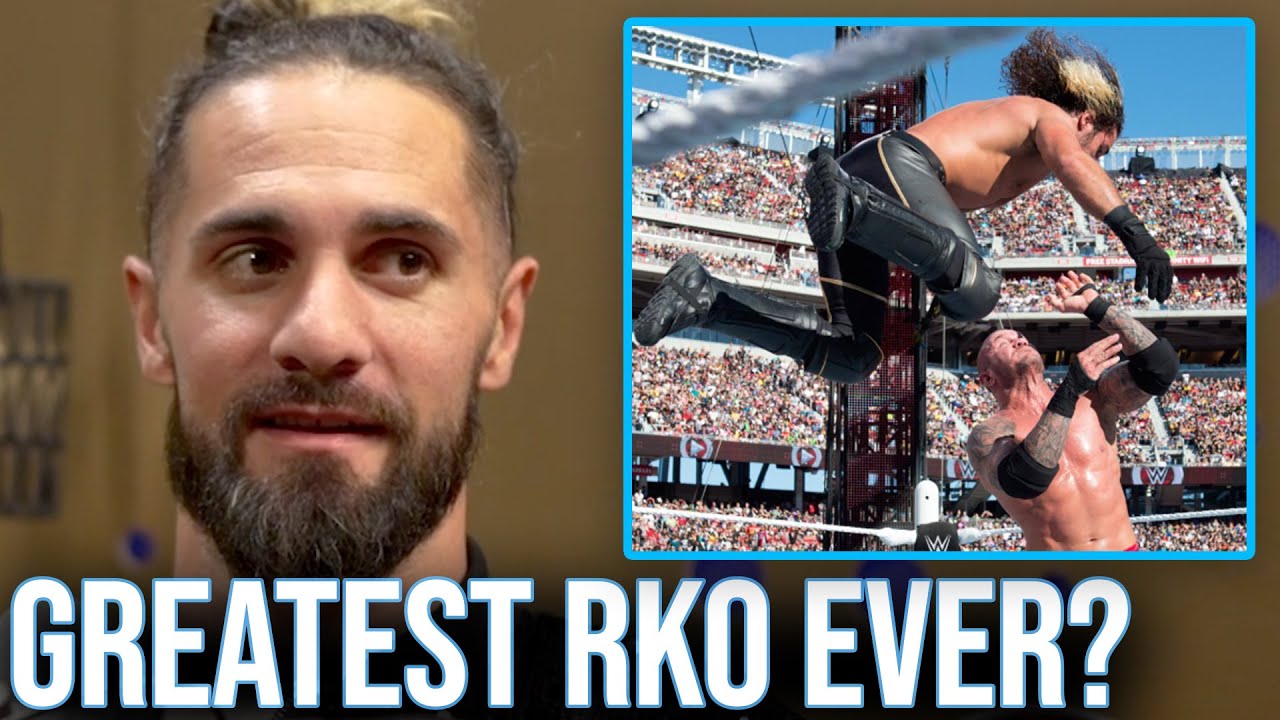 Сет Роллинс на бордюре топает в RKO