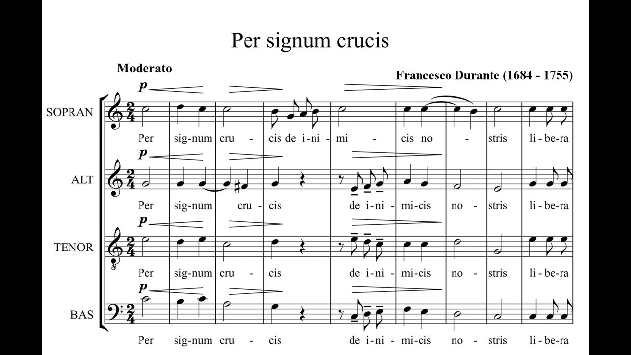 Durante, Francesco (1684 - 1755) Per Signum Crucis (mottetto per coro misto a cappella).