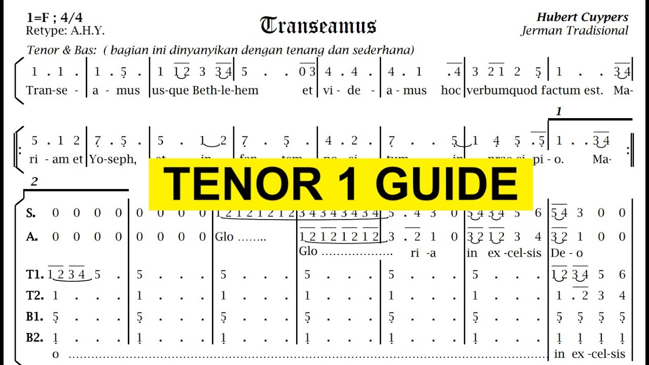 Transeamus Tenor Guide