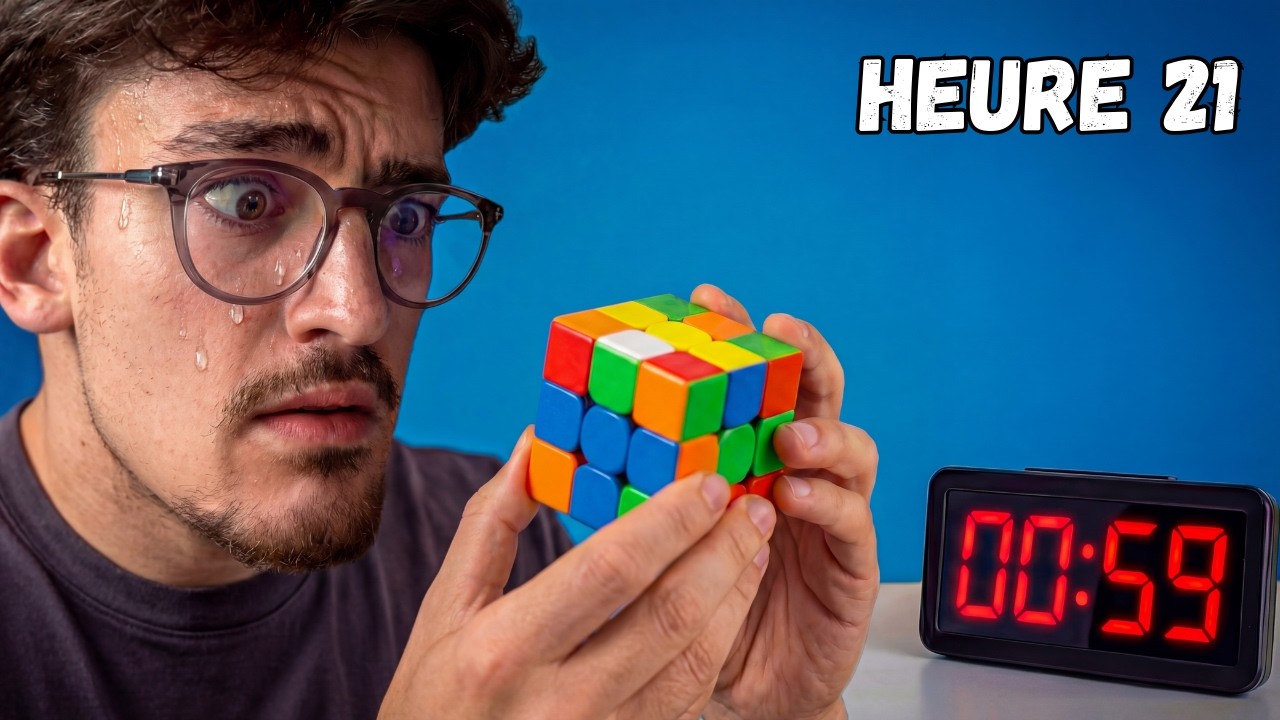 24H pour faire un RUBIK'S CUBE en moins de 60 SECONDES (j'ai tout cassé...)
