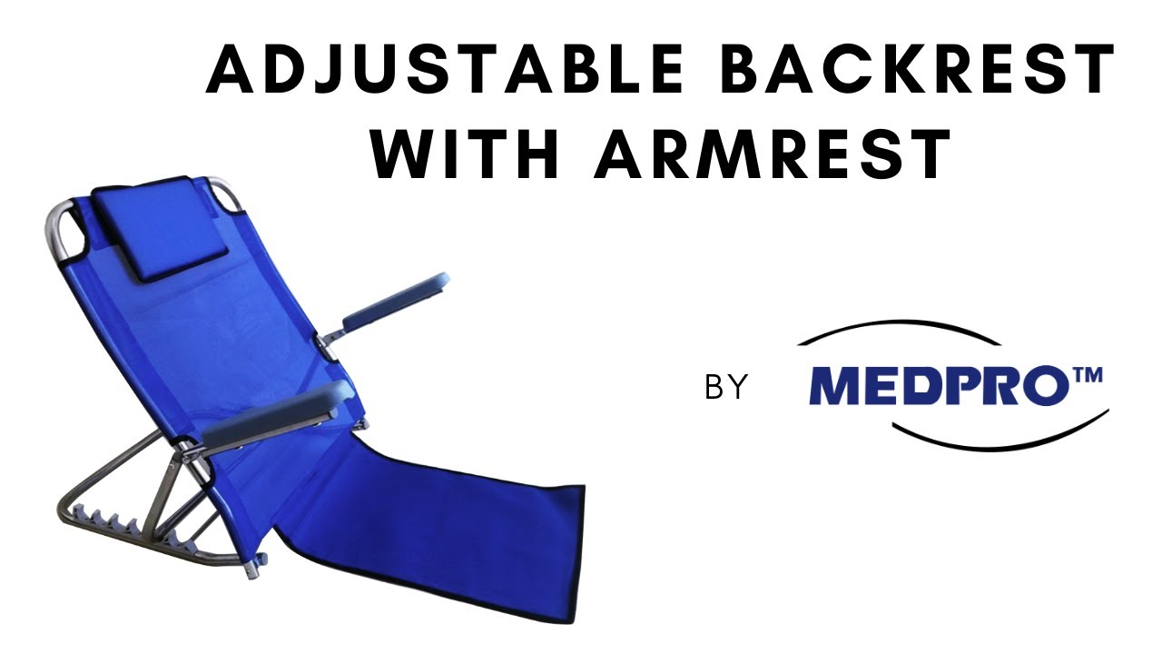 MEDPRO&trade; Foldable & Adjustable Backrest with Removable Armrest