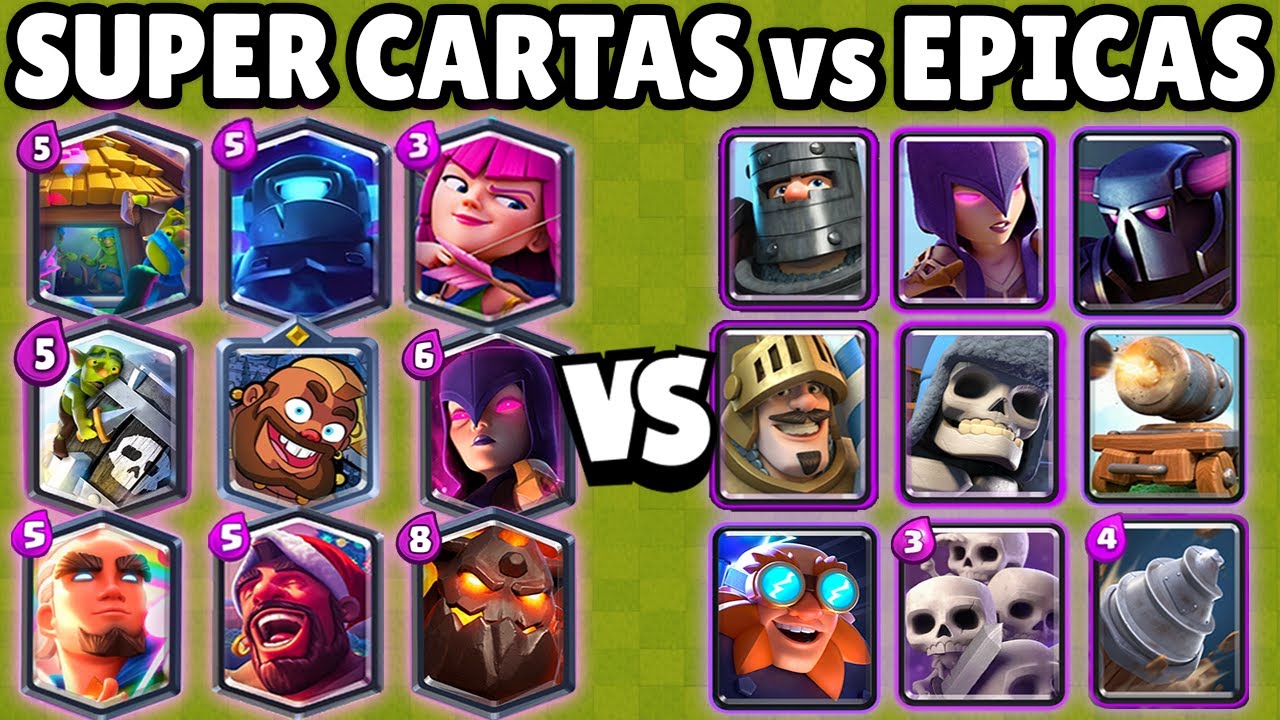 10 SUPER CARTAS vs 10 EPICAS | OLIMPIADAS de CALIDADES | CLASH ROYALE
