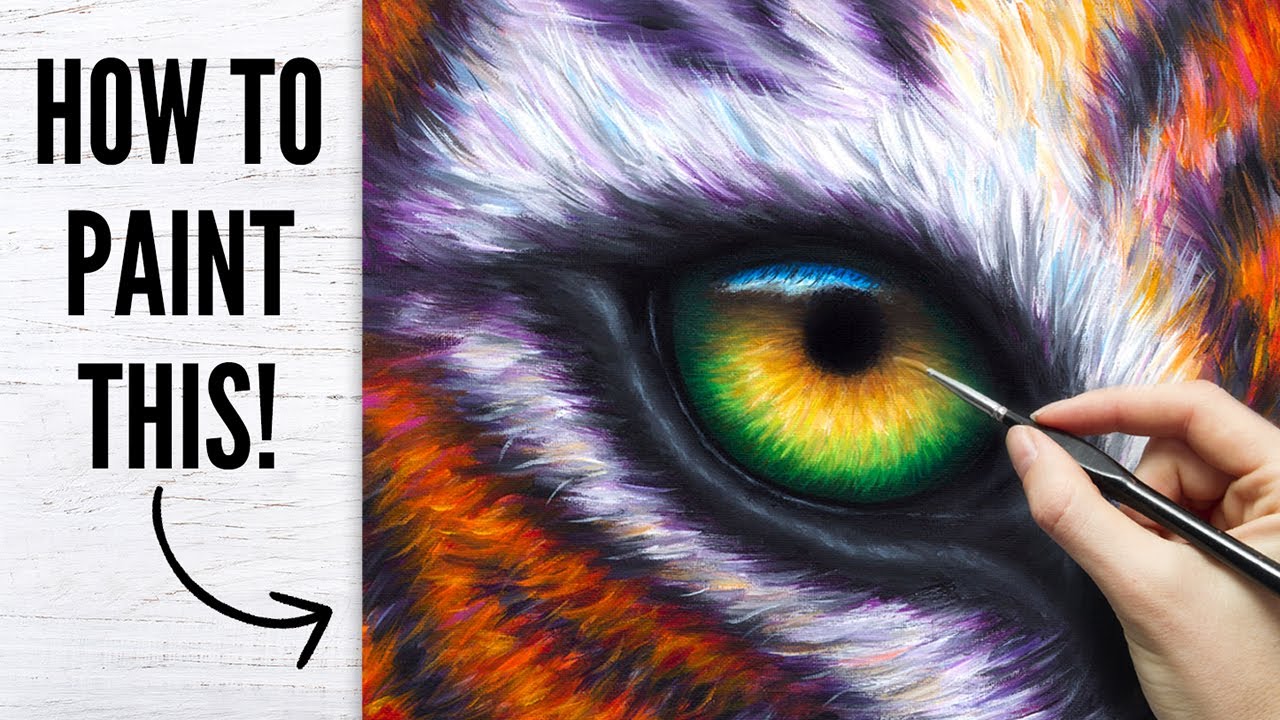 How to Paint a Tiger Eye, Animal Eyes Painting Tutorial!