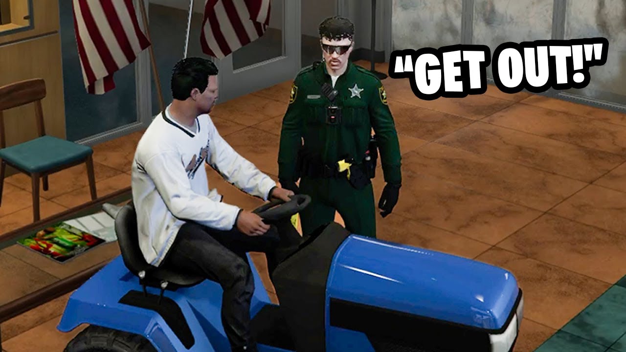 Trolling Cops With a Lawnmower in GTA RP