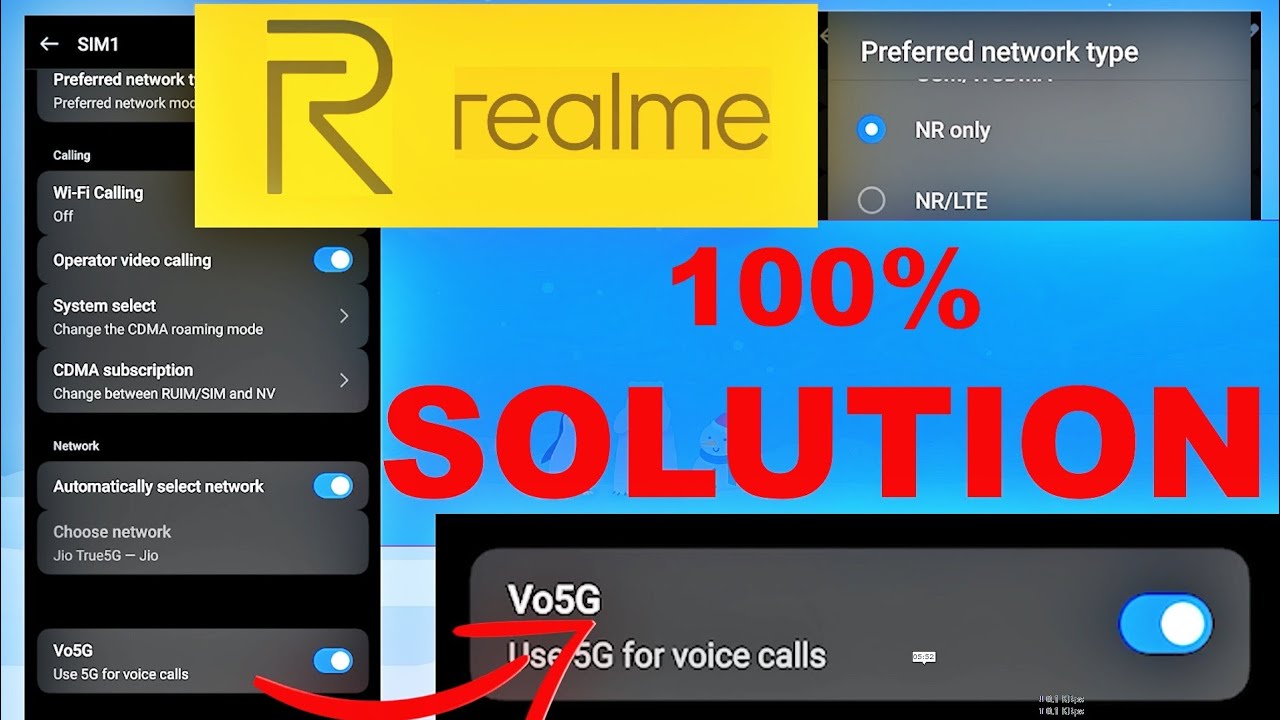 VoNR | Force 5G | Force 5G with VoNR call in Realme UI 5.0