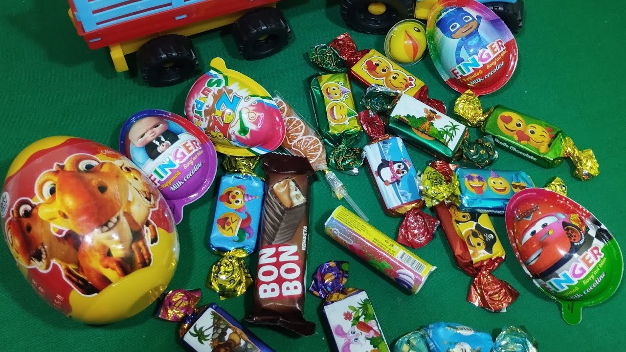 ASMR Most Popular Candys / some lots of colorful rainbow lollipop candy / unpacking chocolate eat 